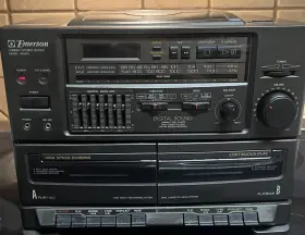 As2675 Emerson Compact Audio System Cassette/cd/am/fm Player Tested
