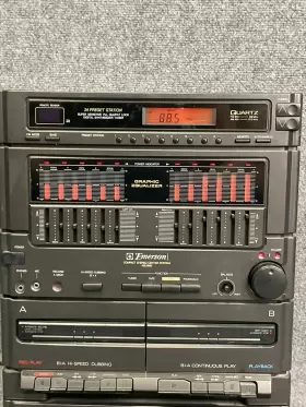 As2680 Emerson 36w Compact Stereo Center System 24 Preset Station In Black #3