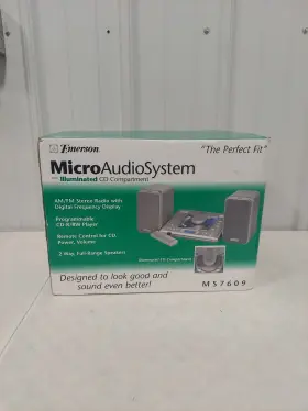 Ms7609 Emerson Micro Audio System Cd-r/rw With Speakers Remote #2767