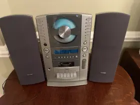 Slim-1000 Fisher Am/fm Radio Cd Cassette Stereo Clock Detachable Speakers #2