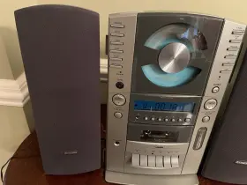 Slim-1000 Fisher Am/fm Radio Cd Cassette Stereo Clock Detachable Speakers #3