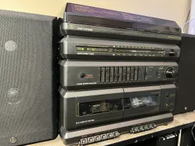 11-2012a General Electric Ge Am/fm Dual Cassette Deck Stereo Integrated With Speakers Tested #3