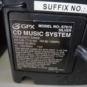 Cord-silver-2003-tested Gpx S7010 Micro Cd Stereo System-cd-with Speakers Cord-silver-2003-tested/works #2