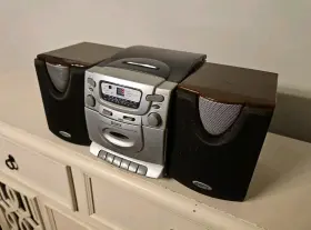 S7075w Gpx Vintage Micro Shelf Stereo System Cd Cassette Tape Player Radio