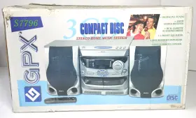 3cd-compact Gpx S7796 Vtg Disc Stereo Home Music System Model New. Rare