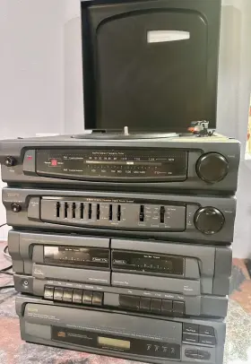 S7799 Gpx Home Music System 3 Cd Phono Cassette Am/fm Tested #2
