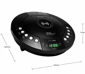 Hx-329cd Hannlomax Cd Player Fm Radio Bluetooth Alarm Clock Red Led Display Usb #3