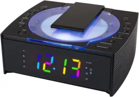 Hx-336cd Hannlomax Cd Player With Alarm Clock Radio 1.2 Inch Rgb Led Black