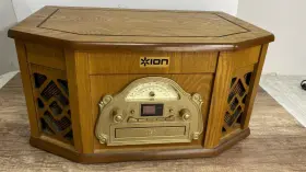 Nr303tt Icon Ion Model Omniplay 4-in-1 Player Cd Tape Phono Am/fm Radio Wood Case #3