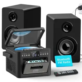Jazmm 739807422691 Home Audio Stereo System 9-in-1 Boombox Cd Cassette Player Combo