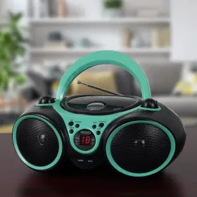 Cd-490 Jensen 077283964954 Teal Portable Boombox Sport Stereo Cd Player With Am/fm Radio #2