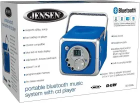 Cd-555 Jensen 077283965036 Blue Cd Bluetooth Boombox Portable Music System #3