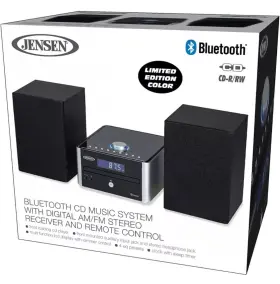 Jensen 711181949285 Bookshelf Home Stereo System Bluetooth Cd Player Am Fm Radio Music