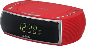 Jcr-322r Jensen Red Digital Am/fm Dual Alarm Clock Radio Stereo Cd-r/rw Player