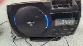 Jims-260i Jensen Shelf Stereo Cd Player Fm Radio Black Sleep Timer Stereo/mono