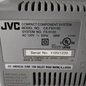 Ca-fsh100 Jvc Ca-fs100 Cd Compact Stereo System-cd-cassette-main Unit Only-tested/works #2