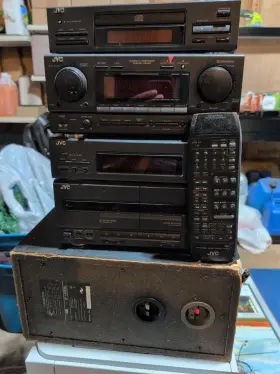 Ca-mx90bk Jvc Stereo Receiver Cd Player Am/fm Radio W Phono Video Vcr Tv Input