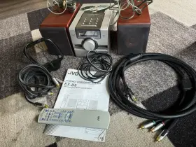 Ex-d5 Jvc Dvd Compact Component System Cd Radio With Wood Speakers Remote Cables