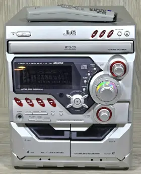 Mx-k50 Jvc Stereo System 3 Disc Cd Cassette Player Radio With Remote - Tested