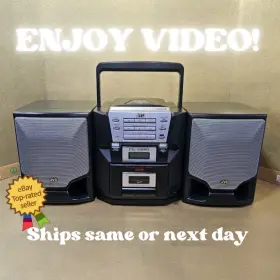 Pc-x550bk Jvc Retro Boombox Bookshelf Stereo Cd Player Tape Recorder Fm Radio