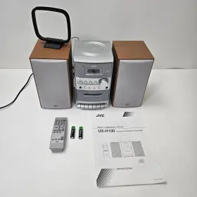 Ux-h100 Jvc Am/fm Cd Cassette Stereo System With Remote Works Great