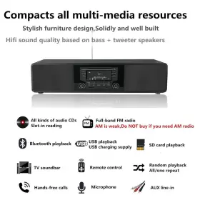 Keiid 404600943110 Cd Player With Speakers Bluetooth For Home Stereo System Boombox Fm Radio U #2