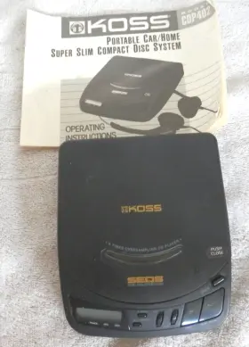 Cdp402 Koss Vintage Portable Car/home Super Slim Compact Disc System #cdp402