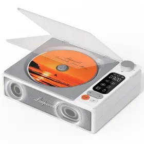 Leapwell L-cd202 Nwt Portable Cd Player Bluetooth 5.1 Speakers Rechargeable - White