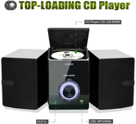 Lp-808 Lonpo Compact Stereo System For Home 30w Micro With Cd #2