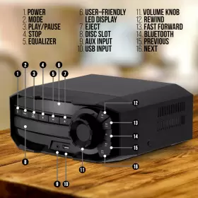 Lyj1911 Lyxjam Bluetooth Stereo System For Home With Cd Player Mp3 Usb Bass And Remote #3