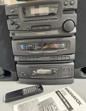 Fw29 Magnavox 3-cd Dual Cassette Am/fm Mini System Tested Works Has Remote