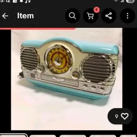Map-2100 Memtec Am/fm Radio Cd Player Blue Cream Retro Compact