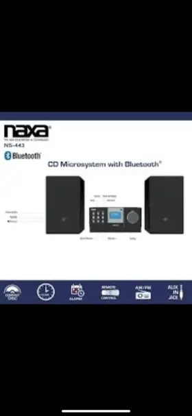 Ns-443 Naxa Micro Hi-fi System - 8 W Rms Black Ns443 New Open Box