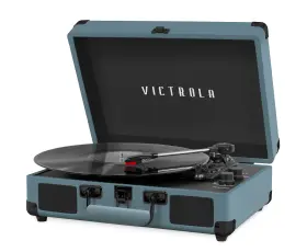 Vsc-550bt-smb No Vintage 3-speed Bluetooth Portable Suitcase Record Player With Built-in Speakers