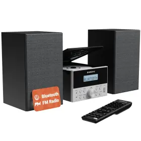 Oakcastle 056444111418 Bluetooth 5.2 Stereo System For Home Powerful 20w Cd Player With Speakers