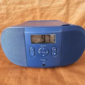 Aaines100135463 Onn. Portable Cd Boombox With Digital Fm Radio Navy New Tested