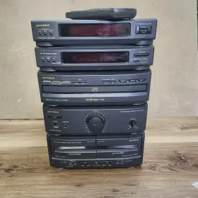 13-1253 Optimus Rare 710 Mini Component Stereo System 3 Am/fm Disc Cd Dual Cass Remote