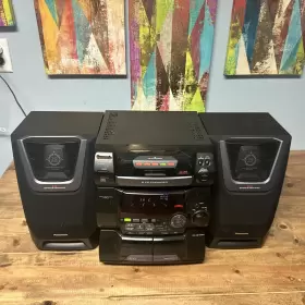 Ak20 Panasonic Sa Stereo System 5 Cd Changer Cassette Record/play With Speakers