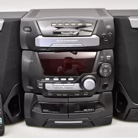 Sa-ak15 Panasonic Read 5 Cd Changer/dual Cassette Deck Stereo Receiver Speakers #2