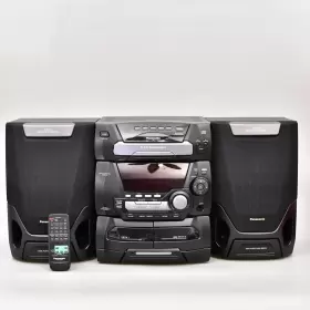 Sa-ak15 Panasonic Read 5 Cd Changer/dual Cassette Deck Stereo Receiver Speakers