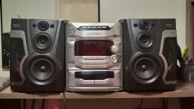 Sa-ak24 Panasonic Cd Stereo System 5-cd Changer Dual Tape With Subwoofer Speakers