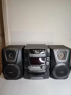 Sa-ak25 Panasonic 5 Cd Changer Dual Tape Stereo System 2 Speakers