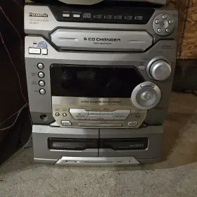Sa-ak47 Panasonic 5 Cd Changer/dual Cassette Deck Radio Stereo System No Remote #2