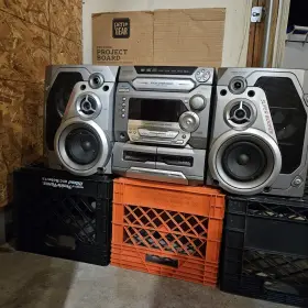 Sa-ak47 Panasonic 5 Cd Changer/dual Cassette Deck Radio Stereo System No Remote