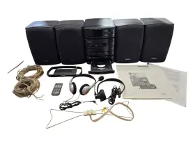 Sa-ch150 Panasonic Cassette Cd Reciever With Speakers And Accessories See Description