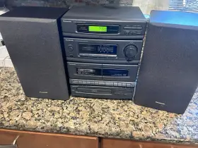 Sa-d102 Panasonic Compact Audio System Cd Tape Vintage 1993 Stereo Worig Speakers Video #3