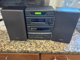 Sa-d102 Panasonic Compact Audio System Cd Tape Vintage 1993 Stereo Worig Speakers Video