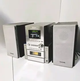 Sa-pm17 Panasonic Compact Bi-amp Stereo System Receiver Cassette And 5-cd Radio #2