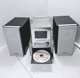 Sa-pm17 Panasonic Compact Bi-amp Stereo System Receiver Cassette And 5-cd Radio #3