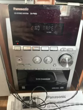 Sa-pm53 Panasonic Compact Bookshelf Stereo System Am/fm Tape / 5-cd With Remote #2